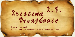 Kristina Vrsajković vizit kartica